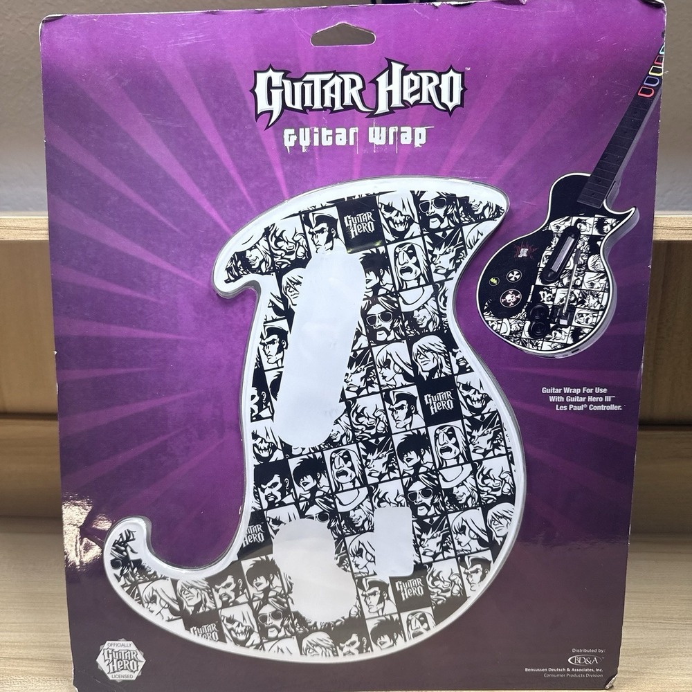 Guitar Hero 3‎ Les Paul Guitar Wrap Faceplate OEM Sealed New Red Octane Xbox